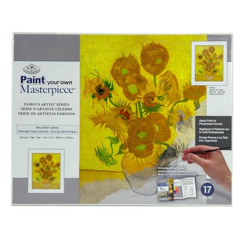 ROYAL BRUSH MANUFACTURING Masterpiece PBN KIT, Still Life-Vase with Fifteen Sunflowers, One Size
