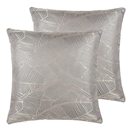 furn. Wylder Seymour Feather Filled Cushions Twin Pack, Warm Grey, 50 x 50cm