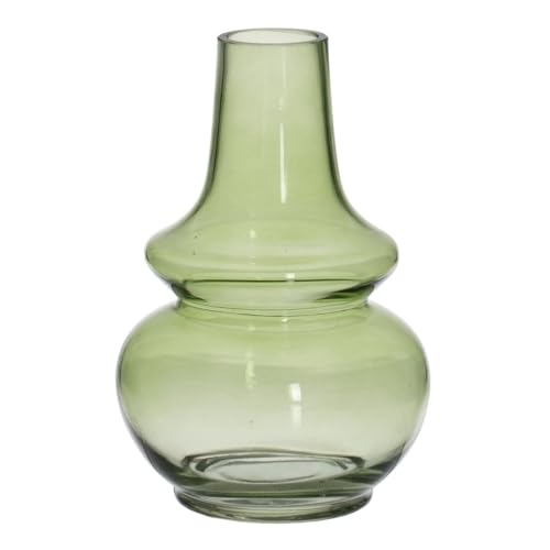 BigBuy Home Green Glass Vase 13 x 13 x 19 cm