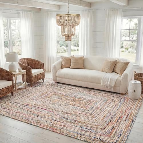 Safavieh Boho Rug for Living Room, Dining Room, Bedroom - Cape Cod Collection, Short Pile, in Multi, 274 x 365 cm