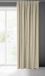 Eurofirany Madlen Velvet Curtain with Pleated Tape 1 Piece Soft Elegant Curtain 200 g/m² Elegant Smooth Plain Modern Classic Living Room Bedroom 140 x 300 cm Beige