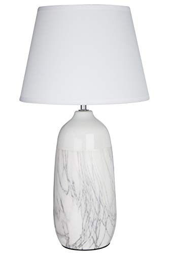 Premier Housewares Reading White Ceramic Table Lamp/Office Reading Lamp/ w25 x d25 x h46cm.