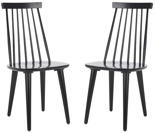 SAFAVIEH Set of 2 Wooden Dining Chairs, in Black