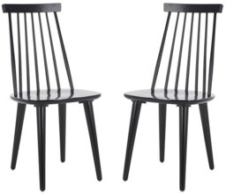 SAFAVIEH Set of 2 Wooden Dining Chairs, in Black
