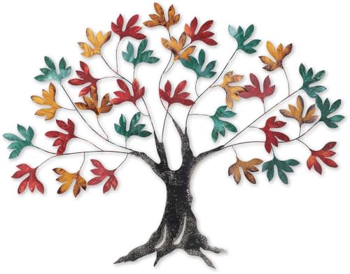 Hand-Painted Decorative Metal Wall Accessory, 115 x 94 x 4 cm, 100% Metal, Unique Colour Variations, Perfect for Home Decor & Art Lovers