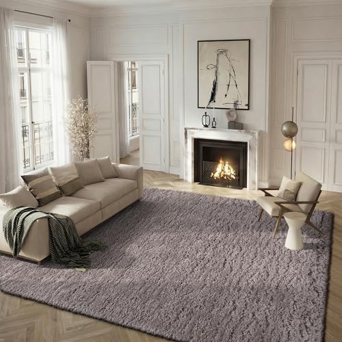 Safavieh Shag Rug for Living Room, Dining Room, Bedroom - Polar Shag Collection, Short Pile, in Mushroom, 155 X 229 cm