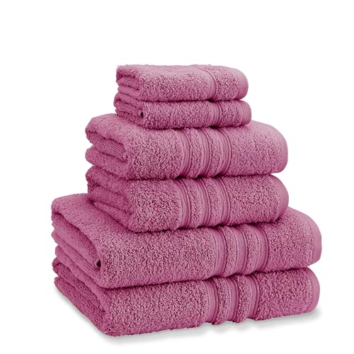 Catherine Lansfield Zero Twist Cotton 6 Piece Towel Bale Set Raspberry