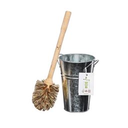 ECOLIVING PLASTIC FREE TOILET BRUSH & METAL HOLDER - SILVER - PACK OF 1