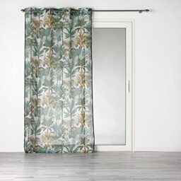 Douceur d'Intérieur, Linen Look Printed Eyelet Curtain 140 x 240 cm