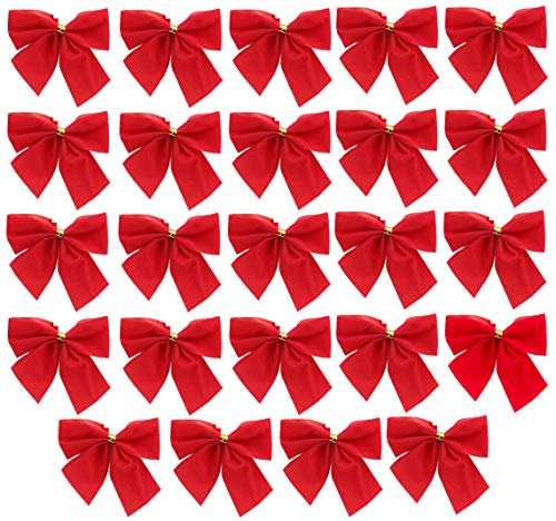 "Christmas Concepts?? Pack Of 24-50mm (2"") Red Velvet Bows - Traditional Christmas Decorations"