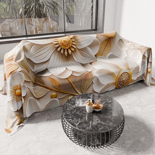 PETTI Artigiani Italiani - Spring-Summer Double Bed Bedspread Lightweight Blanket Double Bed Sheet Floral 05-13 100% Made in Italy