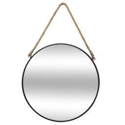 WELL HOME MOBILIARIO & DECORACIÓN Round mirror with rope, in metal-D. 55 cm
