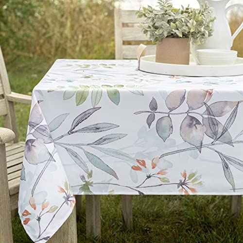 "Benson Mills Spillproof Spring/Summer Durable Heavyweight Fabric Indoor Outdoor Tablecloth, Washable Table Cloth for Rectangle Tables, Picnic/Patio Table Covers (60"" x 120"" Rectangular, Botanica)"