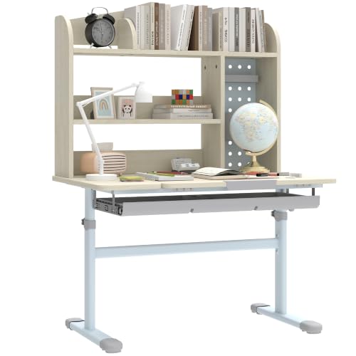 AIYAPLAY Kids Desk Height Adjustable Tilt-Desktop for 3-12 Years Natural