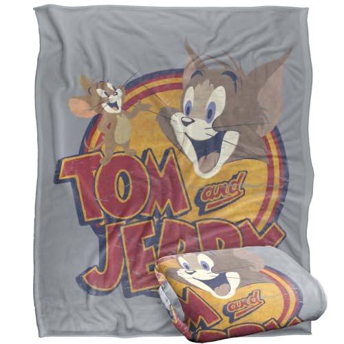 LOGOVISION Tom And Jerry Water Damaged Silky Touch Super Soft Throw Blanket 152 X 127 Cm