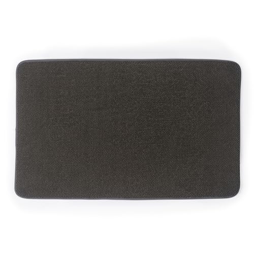 Beldray Anti-Mould Chenille Bath Mat – Memory Foam Non-Slip Shower Mat for Bathroom, Extra Soft, Absorbent Bath Mat, 3-Layer, Antibacterial Treated, Machine Washable, 50 x 80cm, Charcoal