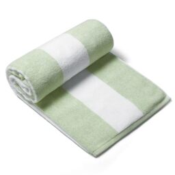 CLOWOOD plush Oversized Beach Towel - Cotton 40x72 Inch Large Thick Grass Green Striped Cabana Pool Bath Towel