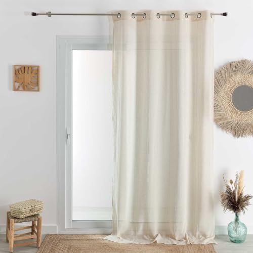 HomeMaison.com Muslin Net Curtain – Blackout Net – Natural Net Curtain – 140 x 260 cm