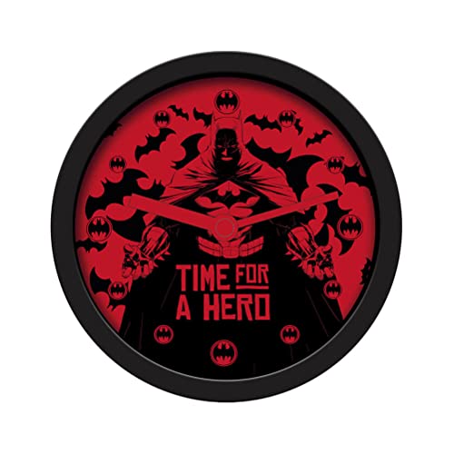 Pyramid International DC Comics Alarm Clock (Batman Time For A Hero Design) 12cm Diameter in Presentation Box - Official Merchandise