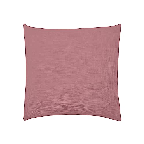 Double Washed Cotton Gauze Pillowcase, Tenderness, Canyon Pink, 65 x 65 cm, Essix