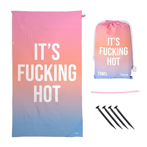 Fisura - Microfibre Beach Towel – Quick Dry, Sand Resistant, Lightweight – “Hot” Gardient – Travel Towel Gift for Beach, Pool & Holiday – 71 x 39 Inches