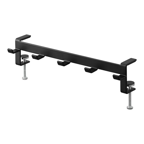 YAMAZAKI 1577 Tower Table Clamp Hook, Black, Steel, Minimalist, 30.5 x 7 x 7~11 cm