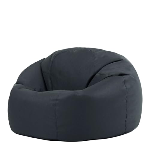 Bean Bag Bazaar Kingston Outdoor Bean Bag, Charcoal, Garden Chair, Water Resistant Fabric, Large Gaming Beanbag with Filling Included, Comfy Chair, Garden Seat, Outdoor Seating