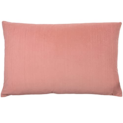 furn. Contra Polyester Filled Cushion – Luxuriously Soft Velvet Pillow With Plain Reverse (Blush – 40x60cm)