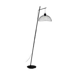 EGLO Floor lamp Pompeya, 1 flame floor lamp vintage, industrial, retro, steel floor lamp, living room lamp in black, lamp with step switch, E27 socket