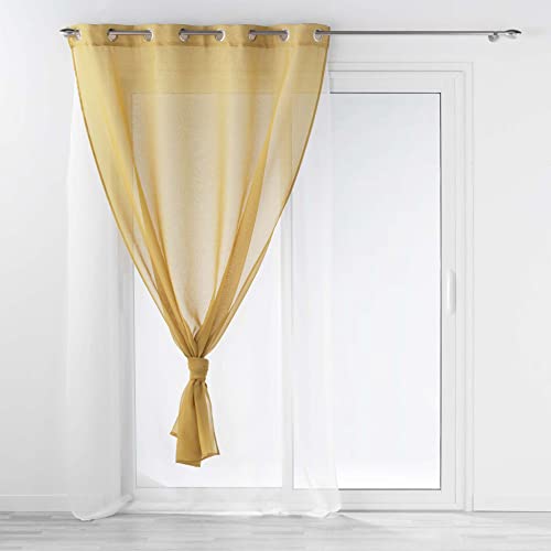 Douceur d'Intérieur Duetto Honey/White Double Veil Eyelet Curtain 140 x 240 cm