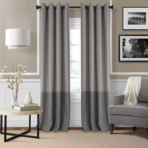 "Elrene Home Fashions 26865874716 Room Darkening Grommet Window Curtain Drape Panel, 52"" x 95"", Gray, 52""x95"""