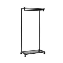 Maul MAULbolero Row Wardrobe - Stylish Mobile Coat Rack with Drawer Shelf for Trade Shows and Office - Sturdy and Compact Metal Clothes Rack for Jacket, Coat and Shoes - Black