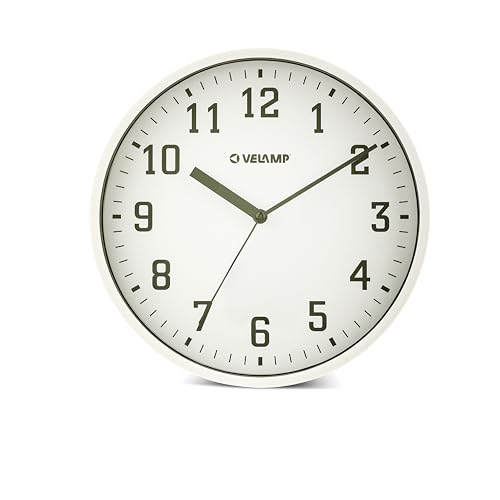 25cm Round Quartz Wall Clock, Non-Ticking Wall Clock, Modern and Quiet 10-Inch Wall Clock. Easy-to-Read Numbers. Suitable for Office, Living Room, Kitchen, School, Gym...