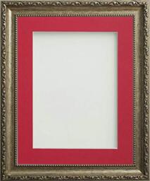 Frame Company Brompton Bronze A4 Photo Frame with Red Mount for 9x6