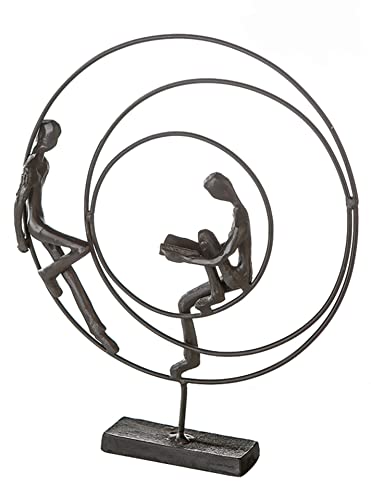 Casablanca Sculpture, Design Figurine Circles, Height: 23 cm, Burnished Iron