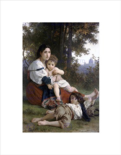 Wee Blue Coo WILLIAM ADOLPHE BOUGUEREAU REST OLD MASTER BLACK FRAMED ART PRINT B12X2305
