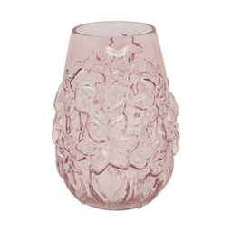Lesser & Pavey Pink Floral Glass Fresh and Artificial Flower Vase Large