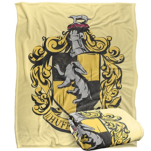 Harry Potter Drawn Hufflepuff Crest Officially Licensed Silky Touch Super Soft Throw Blanket 152 x 127 cm