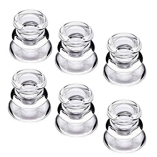 Clear Glass Candlestick Holders, Set of 6 Taper Candle Holders for Wedding, Decoration and Dinning