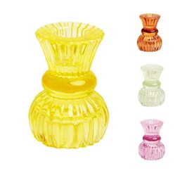 Talking Tables Yellow Glass Candle Holder – Elegant Tea Light Holder, Yellow Candlestick – Decorative Home Decor for Living Room, Dining Table Centrepieces, Weddings & Easter Home Decor