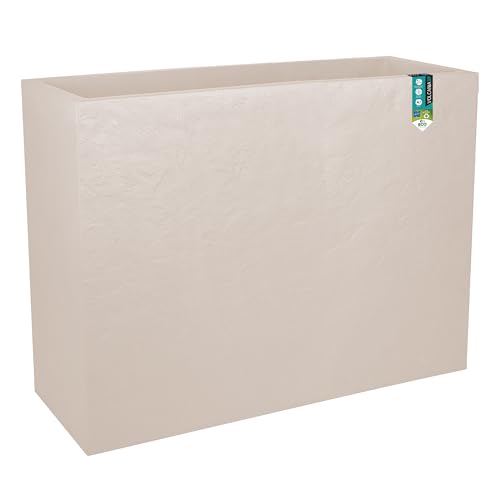 EDA - Wall Loft L Volcania 46 L - Imitation Stone Decor - Double Wall - Water Retention Area - 78 x 29 x 60 cm - Beige Limestone
