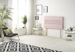 Somnior Beds Bed Centre Galaxy King 82cm Plush Pink Headboard With Wooden Struts