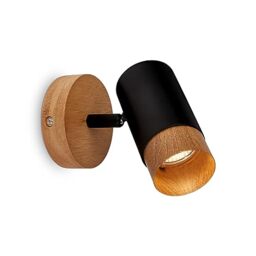 BRILONER - Reading lamp, Interior wall lamp, lampshade, Wood, Interior wall lamp, Swivel, Living Room, Black Wood