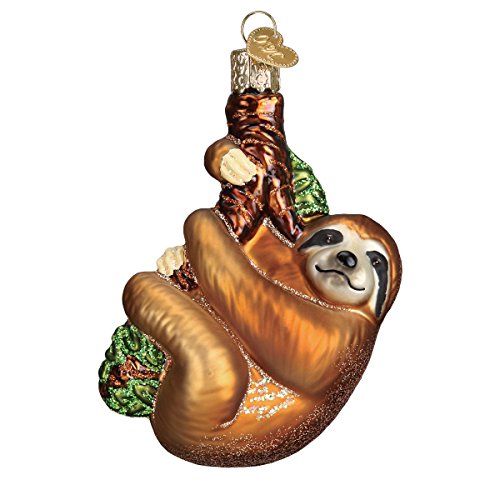 Old World Christmas Animal Collection Glass Blown Ornaments for Christmas Tree Sloth