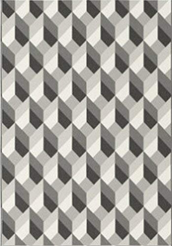 ASPECT 120 x 170 cm Polypropylene Artisan Rhombus Pattern Flatweave Indoor/Outdoor Rug, Black/White