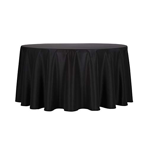 Ascoza 12pack 120 Inch Black Round Table Cloth Tablecloth in Polyester Fabric for Wedding/Banquet/Restaurant/Parties