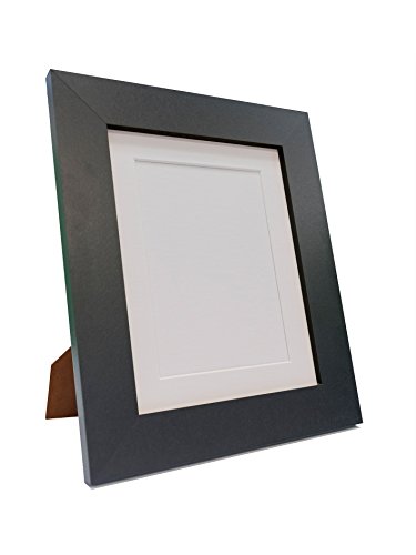 FRAMES BY POST Metro Black Photo Picture Poster Frame with White Mount 50 x 40cm For Pic Size 40 x 30cm (Plastic Glass)
