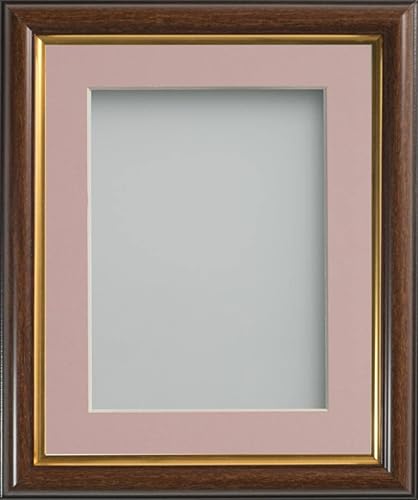 Frame Company Eldridge Mahogany Photo Frame with Pink Mount, 20x16 for A3, fitted with perspex