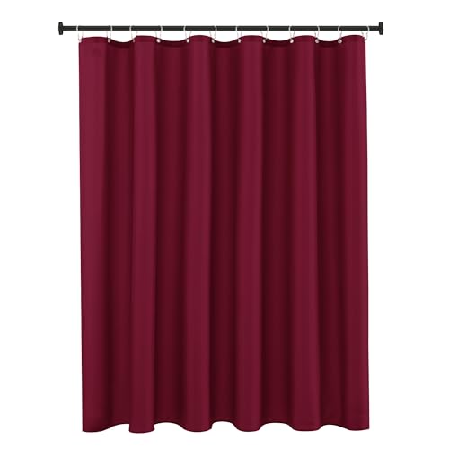 Biscaynebay Textured Fabric Shower Curtain, Morocco Pearl Printed Bathroom Curtain, Indigo 72 by 72 Inches