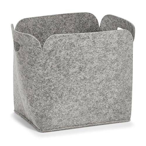 Zeller 14368 Tall Felt Storage Basket Grey